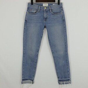 Frame Denim Le Boy Women's Size 24 Blue Lakeland Mid Rise Ankle Skinny Jeans